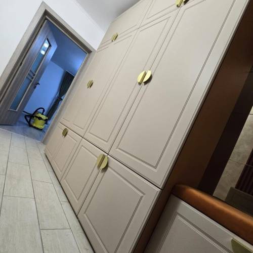 dulap cu accesorii aurii