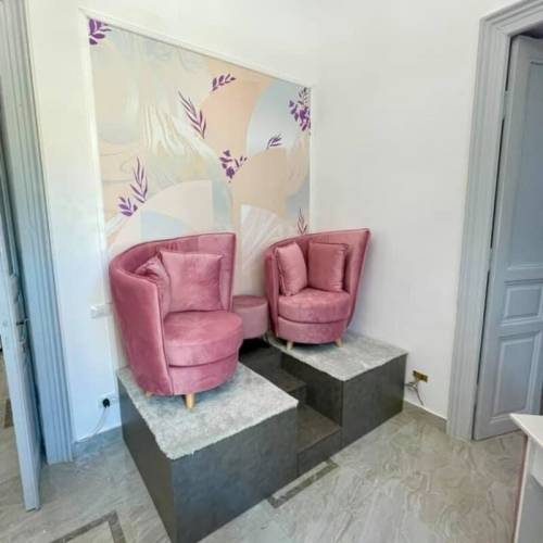 fotolii moderne tapitate cu material premium roz